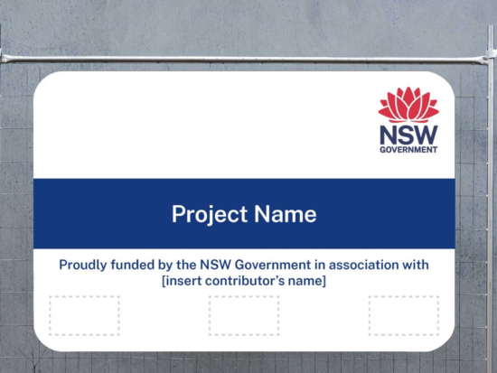 NSW Government Funding Acknowledgment Signage