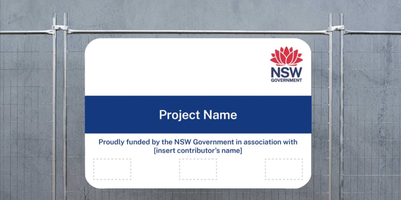 NSW Government Funding Acknowledgment Signage